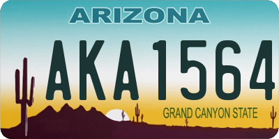 AZ license plate AKA1564