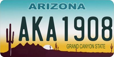 AZ license plate AKA1908