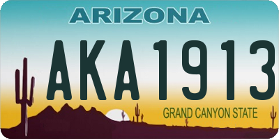 AZ license plate AKA1913