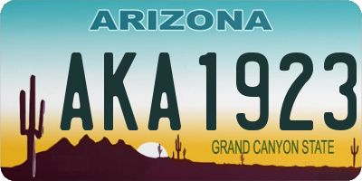 AZ license plate AKA1923