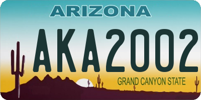 AZ license plate AKA2002