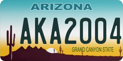 AZ license plate AKA2004