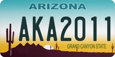 AZ license plate AKA2011