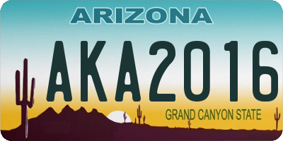 AZ license plate AKA2016