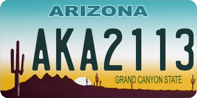 AZ license plate AKA2113