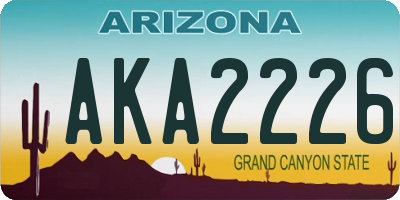 AZ license plate AKA2226