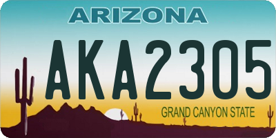 AZ license plate AKA2305