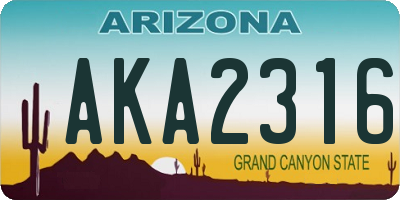 AZ license plate AKA2316