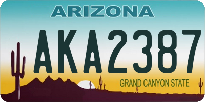 AZ license plate AKA2387