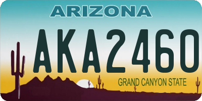 AZ license plate AKA2460