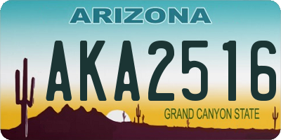 AZ license plate AKA2516