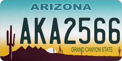 AZ license plate AKA2566
