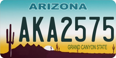 AZ license plate AKA2575