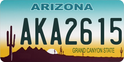 AZ license plate AKA2615