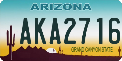 AZ license plate AKA2716