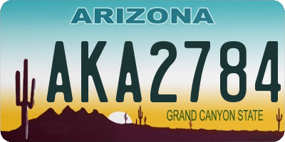 AZ license plate AKA2784