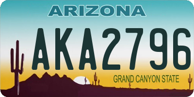 AZ license plate AKA2796