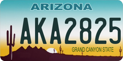AZ license plate AKA2825