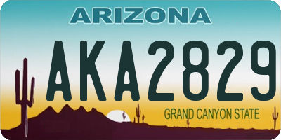 AZ license plate AKA2829