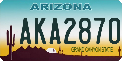 AZ license plate AKA2870