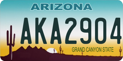 AZ license plate AKA2904
