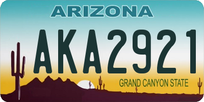 AZ license plate AKA2921