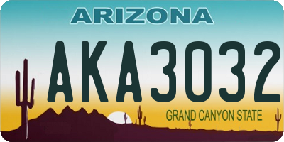 AZ license plate AKA3032