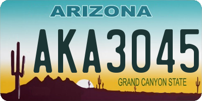 AZ license plate AKA3045