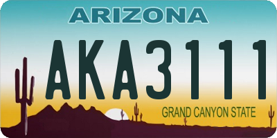 AZ license plate AKA3111