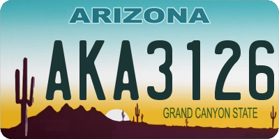 AZ license plate AKA3126
