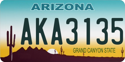 AZ license plate AKA3135