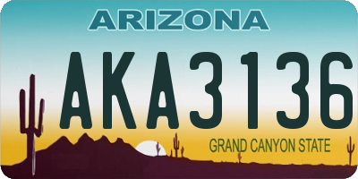 AZ license plate AKA3136