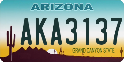 AZ license plate AKA3137