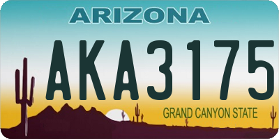 AZ license plate AKA3175