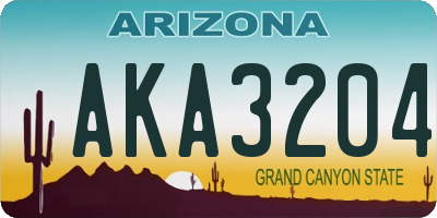AZ license plate AKA3204