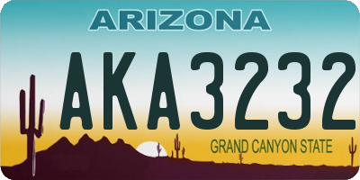 AZ license plate AKA3232