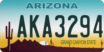 AZ license plate AKA3294