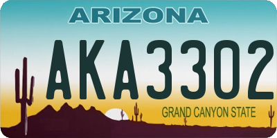 AZ license plate AKA3302