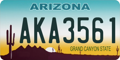 AZ license plate AKA3561