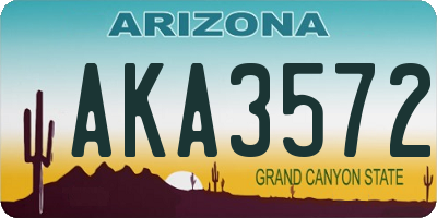 AZ license plate AKA3572
