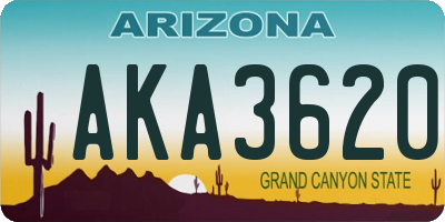 AZ license plate AKA3620