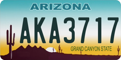 AZ license plate AKA3717
