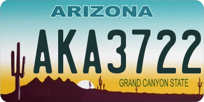 AZ license plate AKA3722