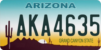 AZ license plate AKA4635