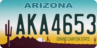 AZ license plate AKA4653