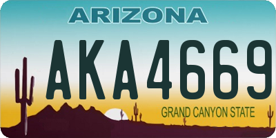 AZ license plate AKA4669