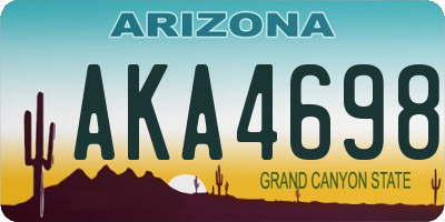 AZ license plate AKA4698