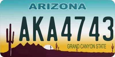 AZ license plate AKA4743
