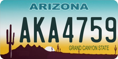 AZ license plate AKA4759