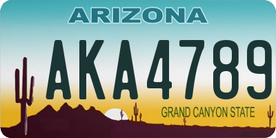 AZ license plate AKA4789